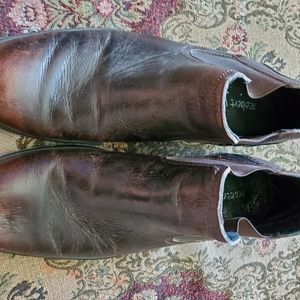 Brown leather boots